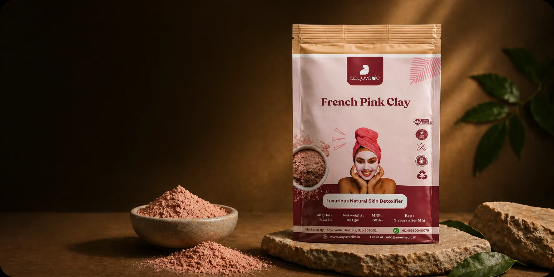 FRENCH PINK CLAY AAYUVEDIC